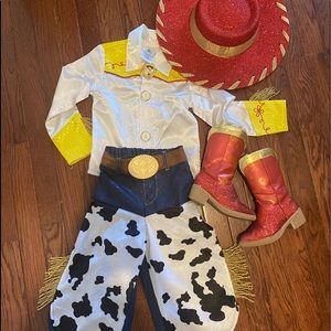 Toy story Jessie Outfit costume/dress up cowboy boots, red sparkle cowboy hat